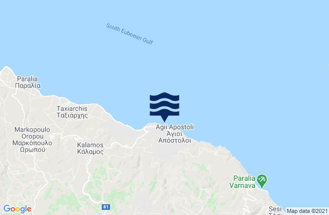 Mapa de mareas Áyioi Apóstoloi, Greece