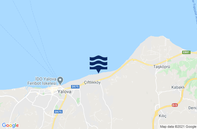 Mapa de mareas Çiftlikköy, Turkey