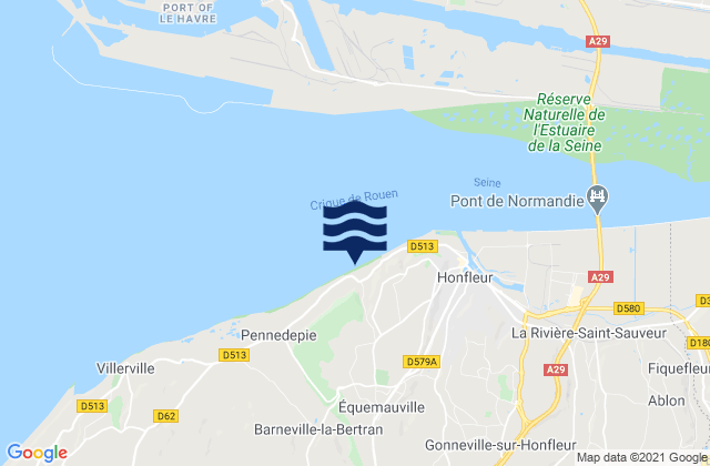 Mapa de mareas Équemauville, France