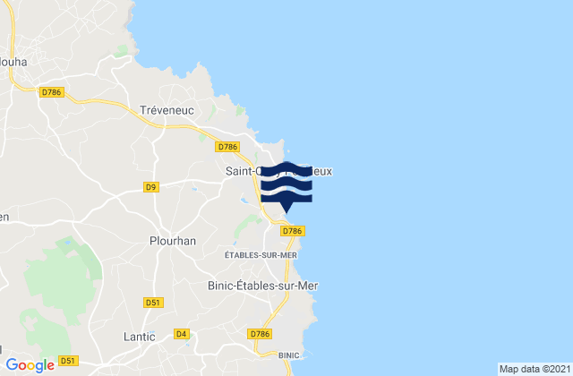 Mapa de mareas Étables-sur-Mer, France
