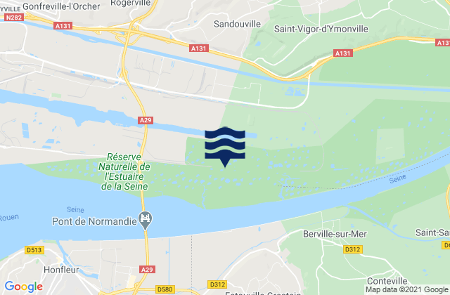 Mapa de mareas Étainhus, France