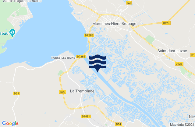 Mapa de mareas Étaules, France