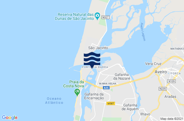 Mapa de mareas Ílhavo, Portugal