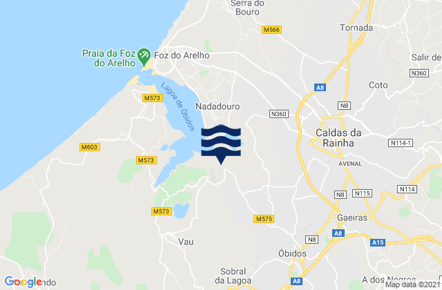 Mapa de mareas Óbidos, Portugal