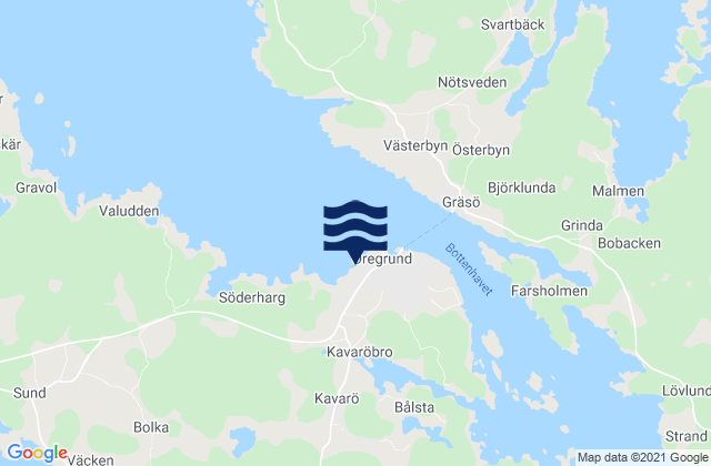 Mapa de mareas Öregrund, Sweden
