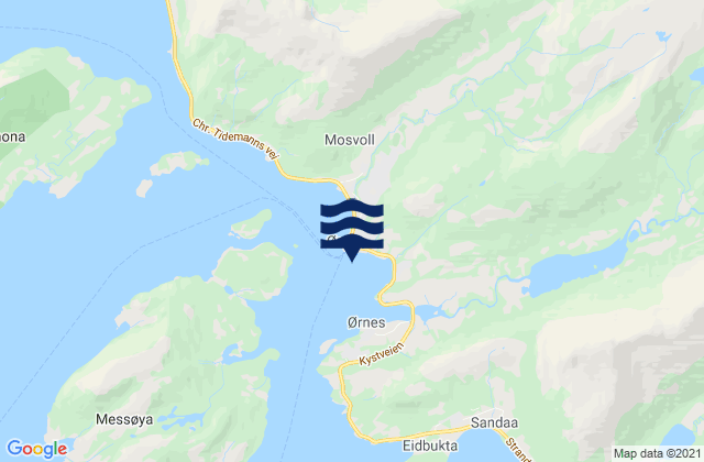 Mapa de mareas Ørnes, Norway