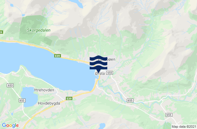 Mapa de mareas Ørsta, Norway