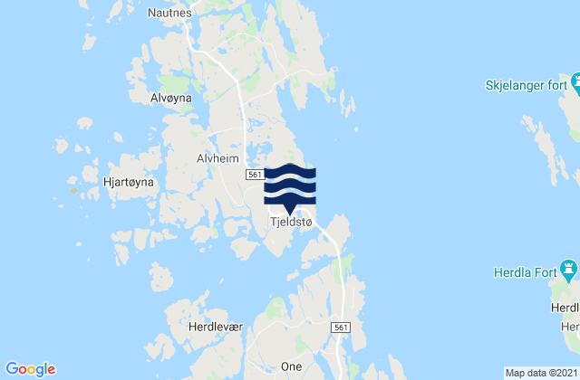 Mapa de mareas Øygarden, Norway
