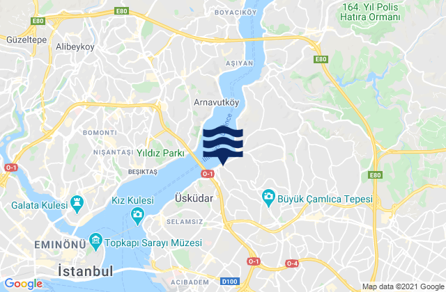 Mapa de mareas Üsküdar, Turkey