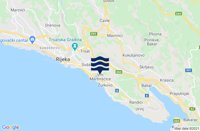 Mapa de mareas Čavle, Croatia
