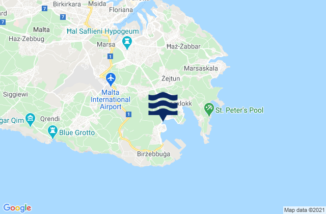 Mapa de mareas Ħal Għaxaq, Malta