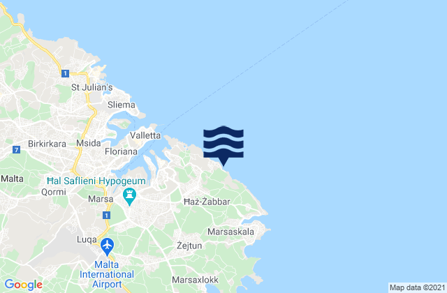 Mapa de mareas Ħaż-Żabbar, Malta