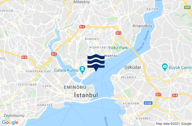 Mapa de mareas İstanbul, Turkey