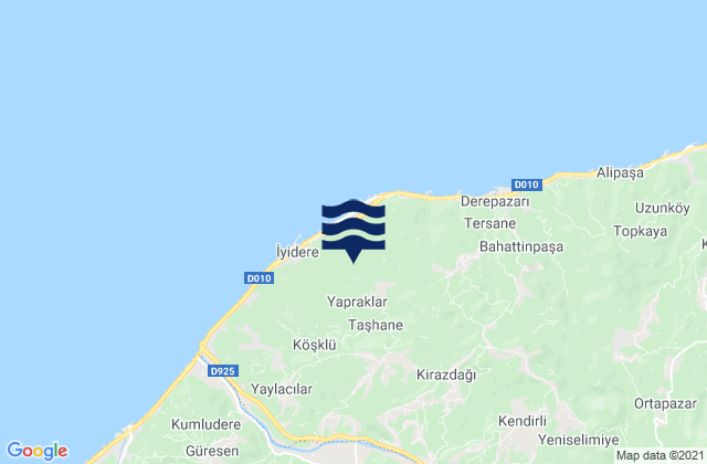 Mapa de mareas İyidere, Turkey