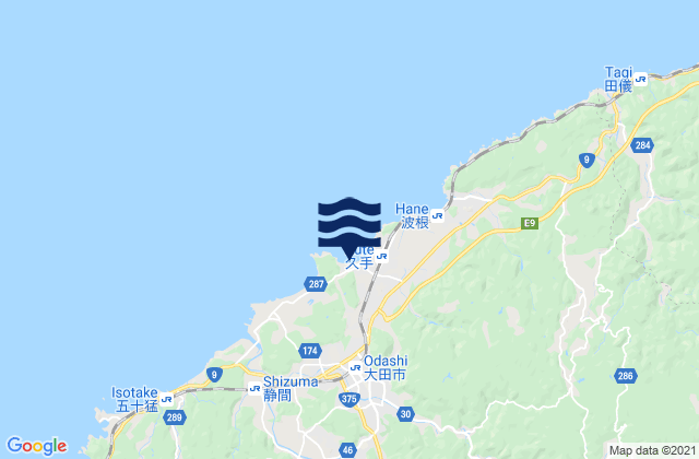 Mapa de mareas Ōdachō-ōda, Japan