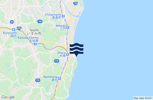 Mapa de mareas Ōhara, Japan