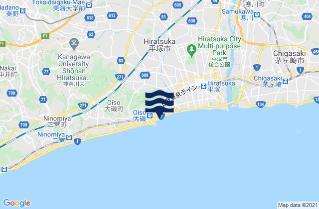 Mapa de mareas Ōiso, Japan