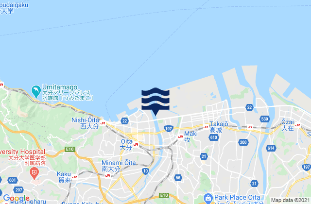 Mapa de mareas Ōita-shi, Japan