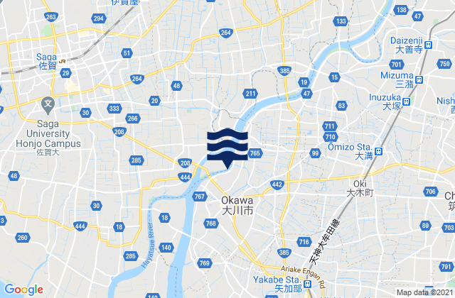 Mapa de mareas Ōkawa-shi, Japan