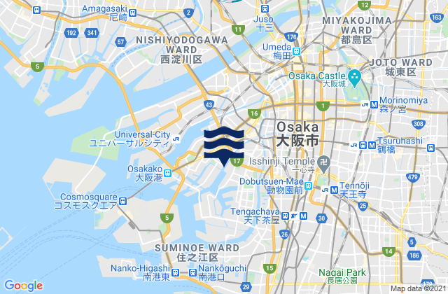 Mapa de mareas Ōsaka-fu, Japan