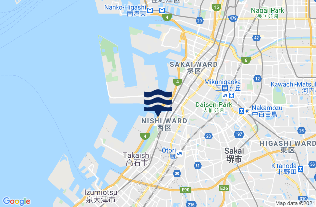Mapa de mareas Ōsaka-sayama Shi, Japan