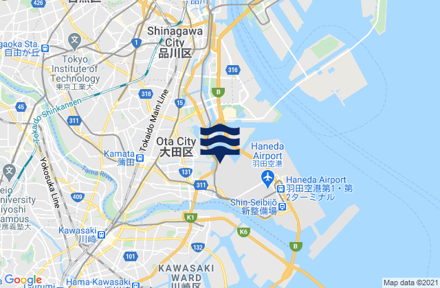 Mapa de mareas Ōta-ku, Japan