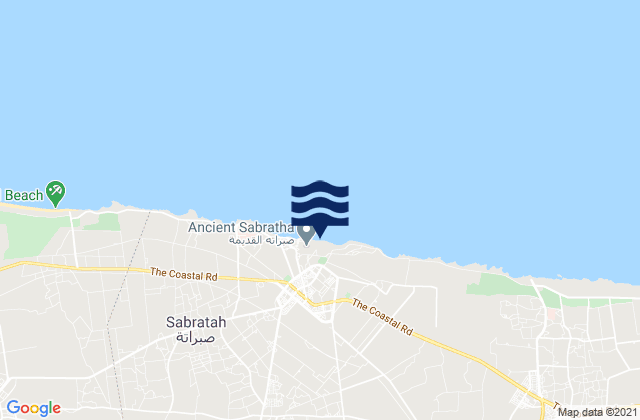 Mapa de mareas Şabrātah, Libya