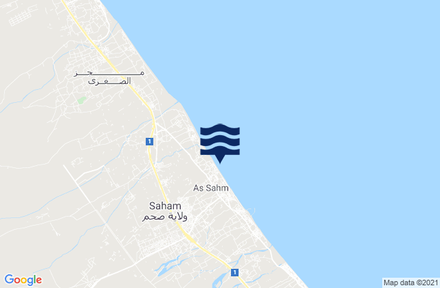 Mapa de mareas Şaḩam, Oman