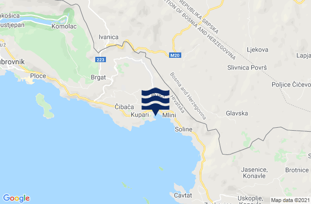 Mapa de mareas Župa dubrovačka, Croatia