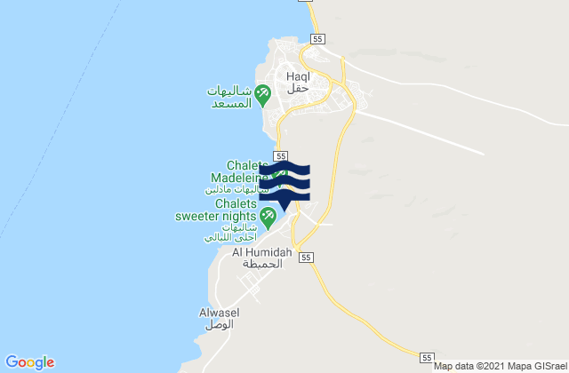 Mapa de mareas Ḩaql, Saudi Arabia