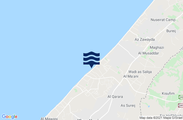 Mapa de mareas ‘Abasān al Jadīdah, Palestinian Territory