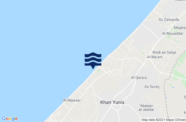 Mapa de mareas ‘Abasān al Kabīrah, Palestinian Territory
