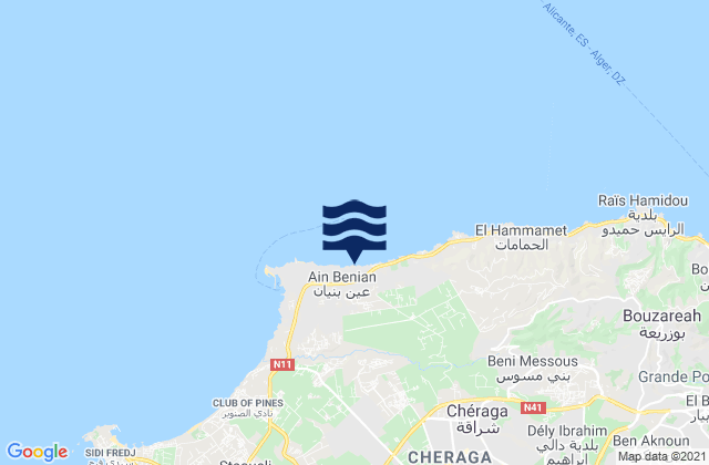 Mapa de mareas ’Aïn Benian, Algeria