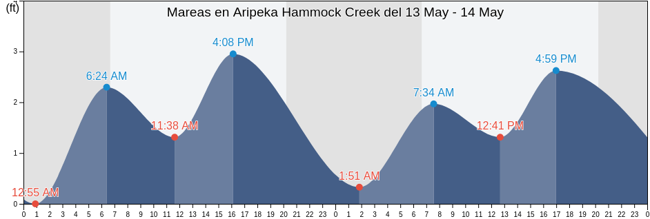 Mareas para hoy en Aripeka Hammock Creek, Hernando County, Florida, United States