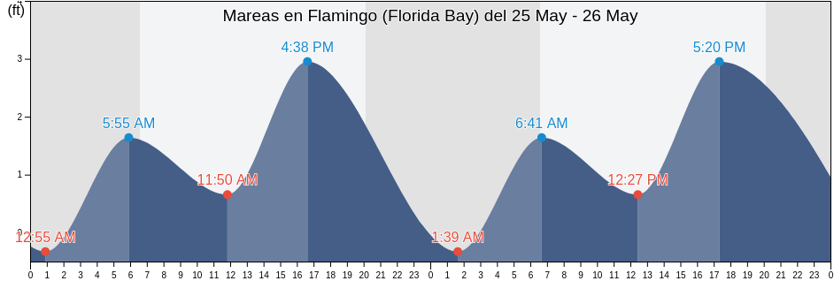 Mareas para hoy en Flamingo (Florida Bay), Miami-Dade County, Florida, United States