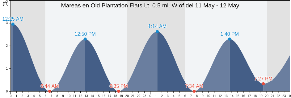 Mareas para hoy en Old Plantation Flats Lt. 0.5 mi. W of, Northampton County, Virginia, United States