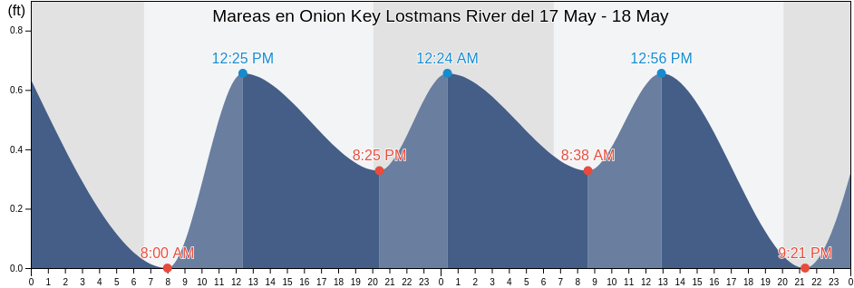 Mareas para hoy en Onion Key Lostmans River, Miami-Dade County, Florida, United States